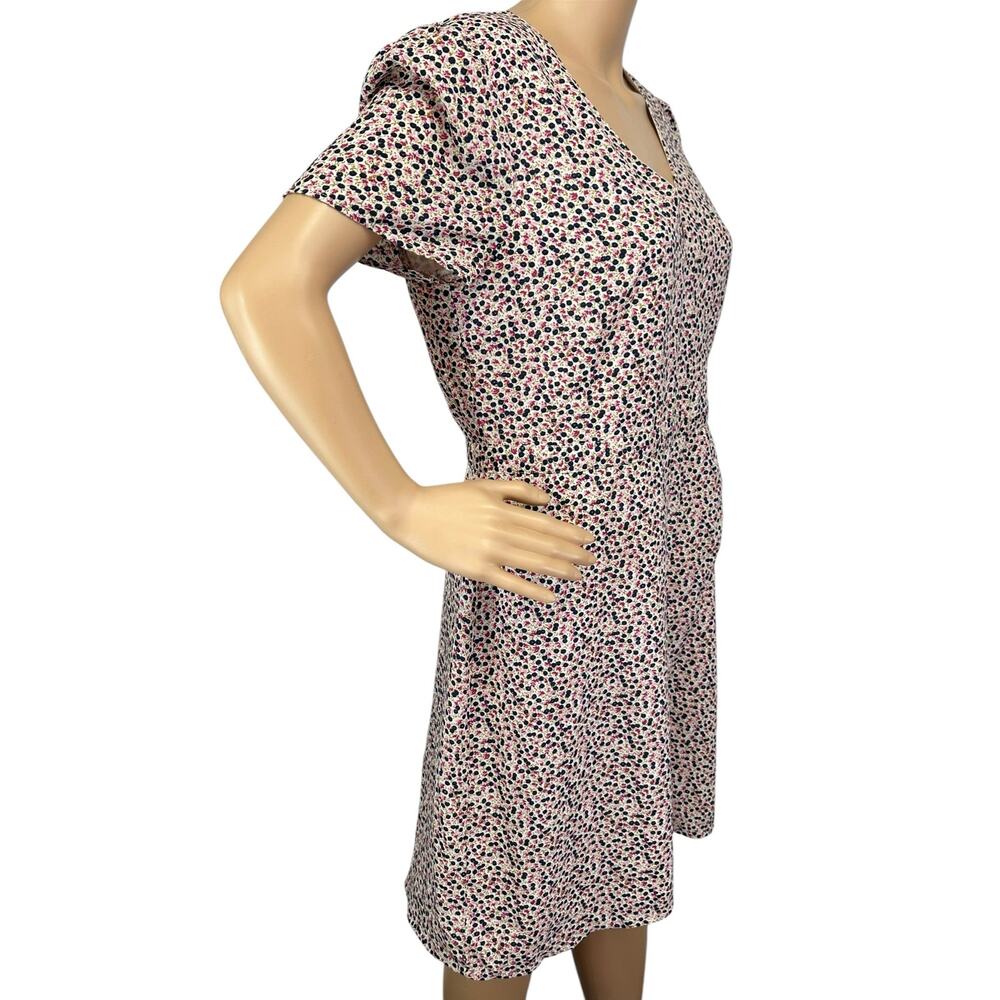 J. Crew Mercantile Wrap Front Mini Dress Floral J6370 Size 10 - Picture 3 of 11